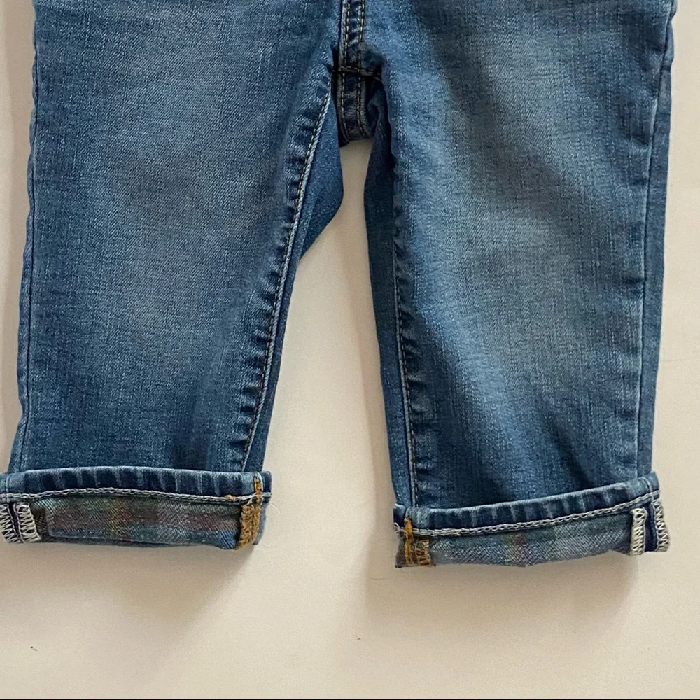 Gap Jeans size 12-18 Months plaid flannel cuffs Denim pants baby boys Gapkids